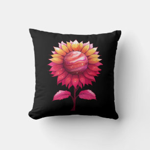 Celestial Rose-black Throw Pillow
