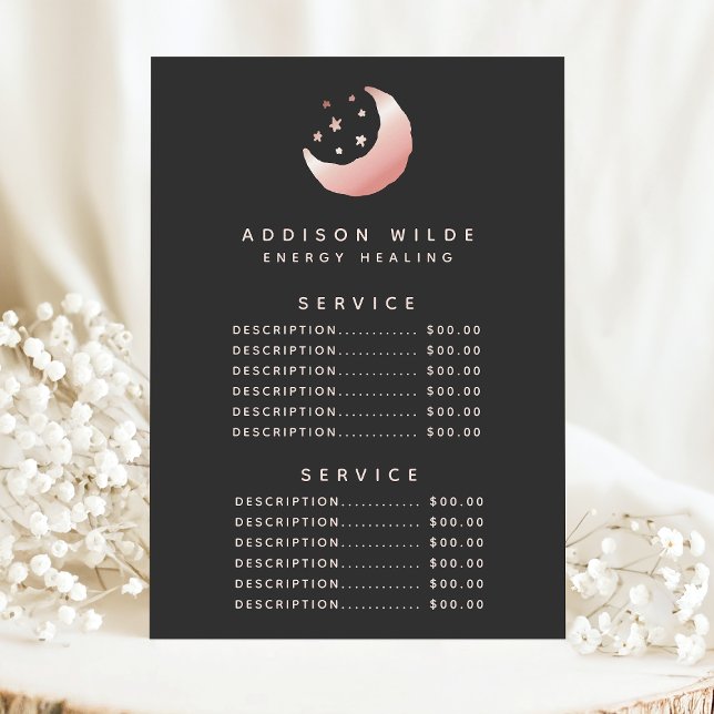 Celestial Rose Gold Crescent Moon Service Price Menu (Creator Uploaded)