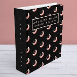 Celestial Rose Gold Crescent Moon Stars Client 3 Ring Binder<br><div class="desc">Celestial Rose Gold Crescent Moon Stars Client 3 ring binder. This elegant modern trendy design features a moon and stars on a solid black background.</div>