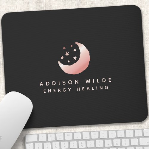 Custom Mousepads 12 Celestial Rose Gold Crescent Moon Stars Logo Mouse Pad