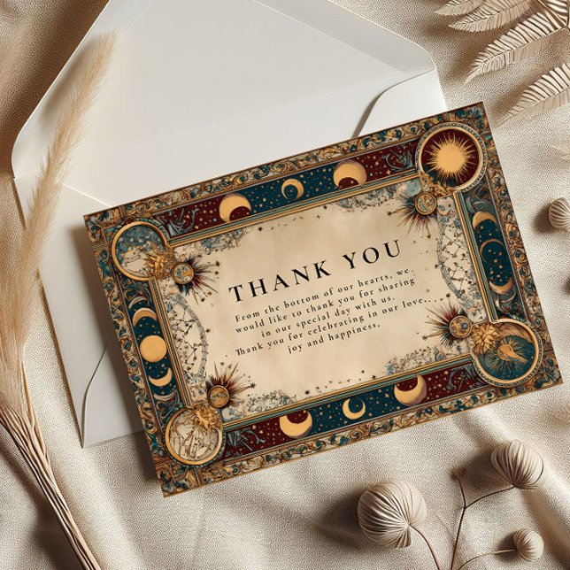 Celestial Royal Baroque Wedding Thank You Card (Creator Uploaded)