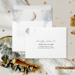 Celestial RSVP with Return Address ElegantEnvelope Envelope<br><div class="desc">Elegant celestial wedding RSVP envelope with printed return address with watercolor sky, stars and moon phases. Design coordinating our celestial wedding RSVP card. IMPORTANT NOTES: 1) the default "A2" envelope size selected fits our coordinating 3.5" x 5" RSVP card size, if you make changes on the RSVP card size, please...</div>
