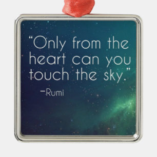 Celestial Rumi Quote Metal Ornament