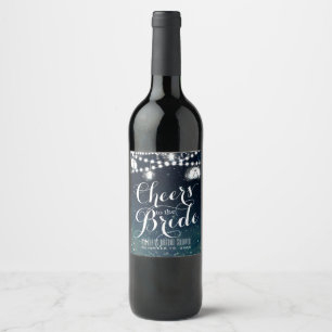 Celestial Rustic CHEERS TO THE BRIDE Bridal Wine Label