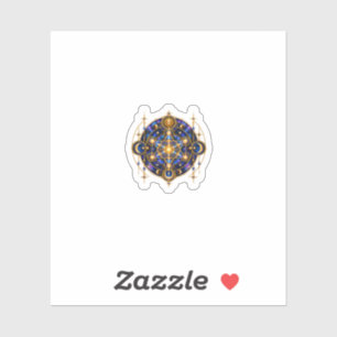 Celestial Sacred Geometry Ornate Gold Sticker