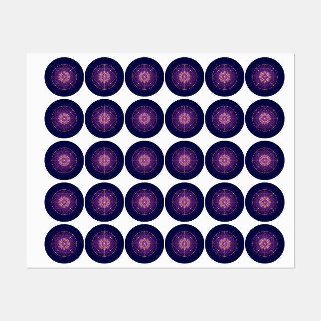 Celestial Sacred Mandala – Mystic Geometry Labels (Sheet)