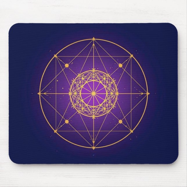 Celestial Sacred Mandala – Mystic Geometry Mouse Pad (Front)