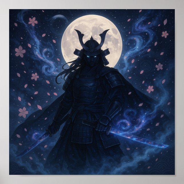 Celestial Samurai Poster | Dark Fantasy Anime Wall (Front)