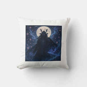 Celestial Samurai Throw Pillow   Anime Fantasy 