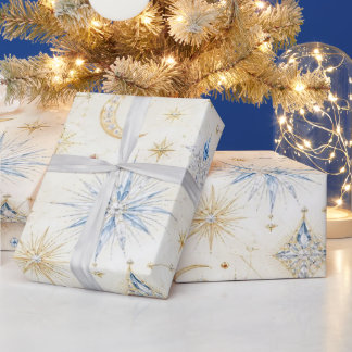 Celestial Sapphire Christmas Wrapping Paper