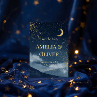 Celestial Save the Date | Navy & Gold Starry Night