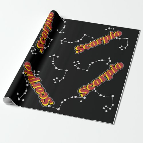 Celestial Scorpio Constellation Scorpion Artwork Wrapping Paper