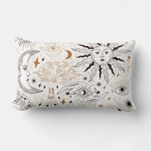 Celestial Seamless Magical Element Symbols Pattern Lumbar Pillow
