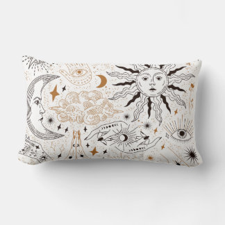 Celestial Seamless Magical Element Symbols Pattern Lumbar Pillow