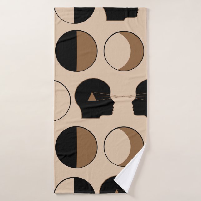 Celestial Seamless Pattern Design with Human Energ Bath Towel (Bath Towel)