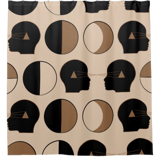 Celestial Seamless Pattern Design with Human Energ Shower Curtain (Front)