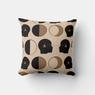 Celestial Seamless Pattern Design with Human Energ Throw Pillow