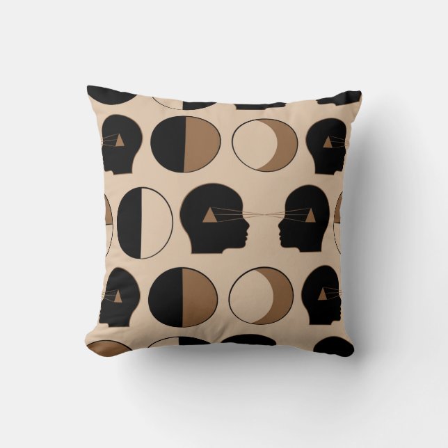 Celestial Seamless Pattern Design with Human Energ Throw Pillow (Front)