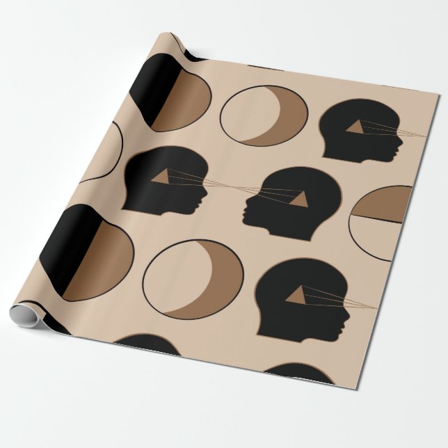 Celestial Seamless Pattern Design with Human Energ Wrapping Paper (Unrolled)