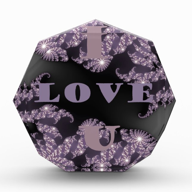 Celestial Sentiments I Love You Galactic Greeting  Acrylic Award (Front)