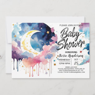 Celestial Serenity Baby Shower Joy Invitation