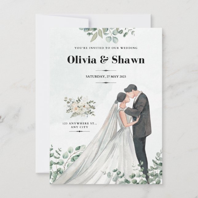 Celestial Serenity Wedding Invitation (Front)