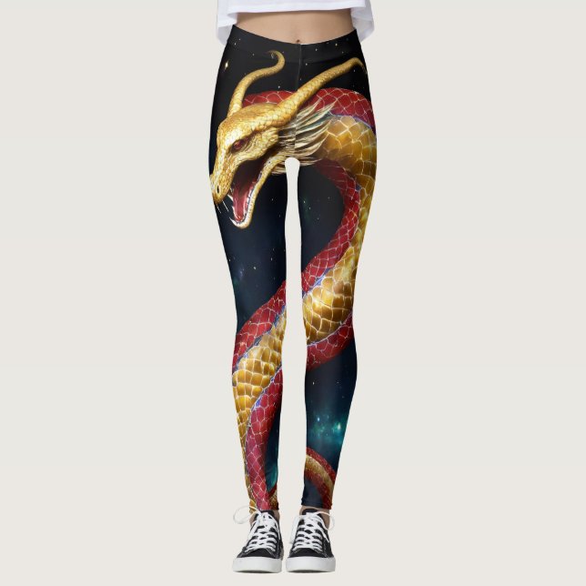 Celestial Serpent: Cosmic Leggings (Front)