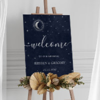 Celestial Silver Crescent Moon Wedding Welcome