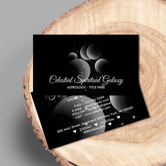 Celestial Silver Galaxy Cluster Business Card