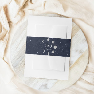 Celestial Silver Moon Phases Wedding Belly Band