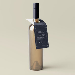 Celestial Silver Moon Wedding Bottle Hanger Tags