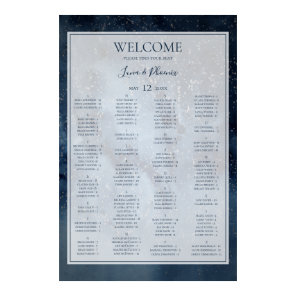 Celestial Sky Framed Alphabetical Seating Chart