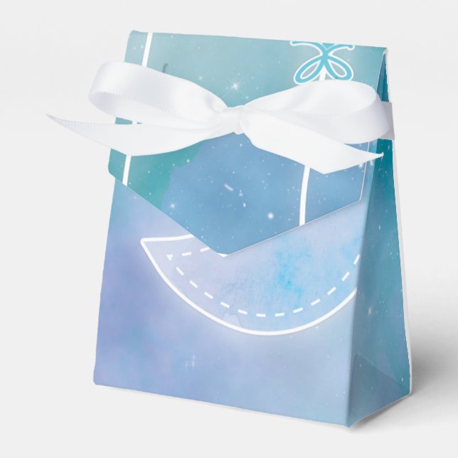 Celestial Sky Galaxy Baby Shower Favor Boxes (Front Side)