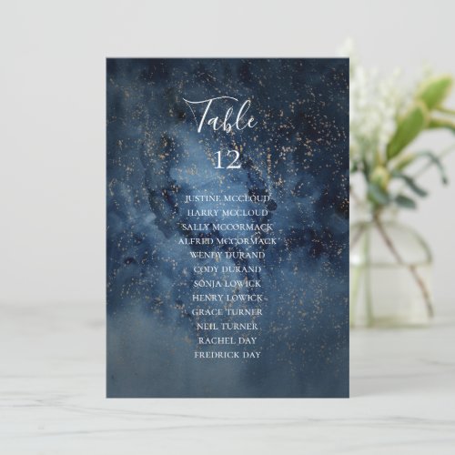 Celestial Sky  Gold Table Number Seating Chart