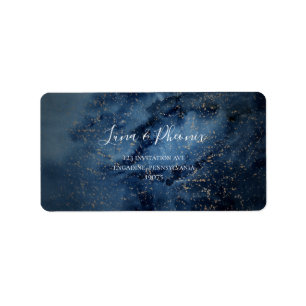 Celestial Sky Gold Wedding RSVP Address Labels