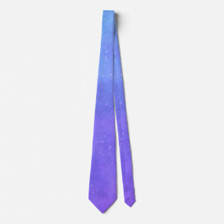 Celestial Sky Look Purple Fading to Blue stars Neck Tie