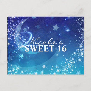 Celestial Sky Moon Sparkle Party Save the Date Announcement Postcard