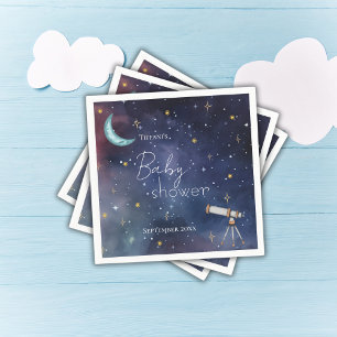 Celestial Sky Moon & Stars Baby Shower Napkins