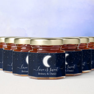 Celestial Sky Moon Stars Love Is Sweet Wedding Honey Jar Favors
