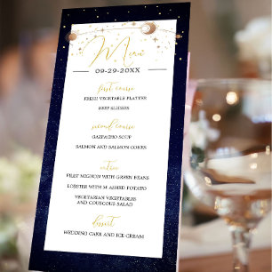 Celestial Sky Moon Stars Modern Elegant Wedding Program