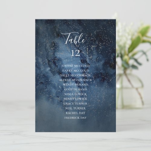 Celestial Sky  Silver Table Number Seating Chart