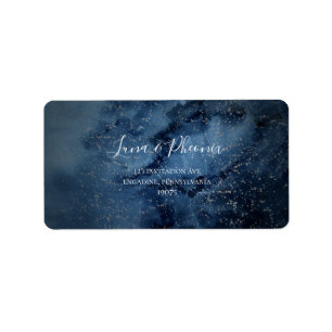 Celestial Sky Silver Wedding RSVP Address Labels