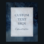 Celestial Sky With Frame Cards and Gifts Custom Poster<br><div class="desc">This celestial sky with frame cards and gifts custom poster is perfect for your enchanted under-the-stars wedding. The dark navy blue watercolor sky, dotted with silver stars, will set the tone for your evening boho outdoor wedding. Personalize it as you wish or keep it as is. Be sure to look...</div>