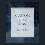 Celestial Sky With Frame Cards and Gifts Custom Poster<br><div class="desc">This celestial sky with frame cards and gifts custom poster is perfect for your enchanted under-the-stars wedding. The dark navy blue watercolor sky, dotted with silver stars, will set the tone for your evening boho outdoor wedding. Personalize it as you wish or keep it as is. Be sure to look...</div>