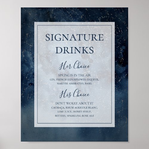 Celestial Sky With Frame Signature Drinks Sign