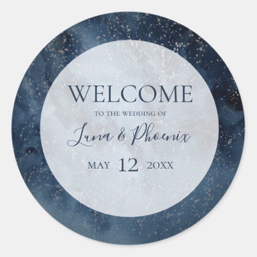 Celestial Sky With Frame Wedding Welcome Sticker 