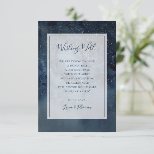 Celestial Sky With Frame Wedding Wishing Well Enclosure Card