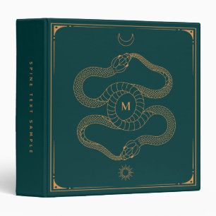 Celestial Snake Book of Shadows Ouroboros Symbol 3 Ring Binder