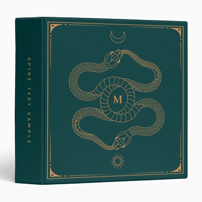 Celestial Snake Book of Shadows Ouroboros Symbol 3 Ring Binder (Front/Spine)