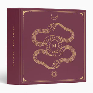 Celestial Snake Book of Shadows Ouroboros Symbol 3 Ring Binder